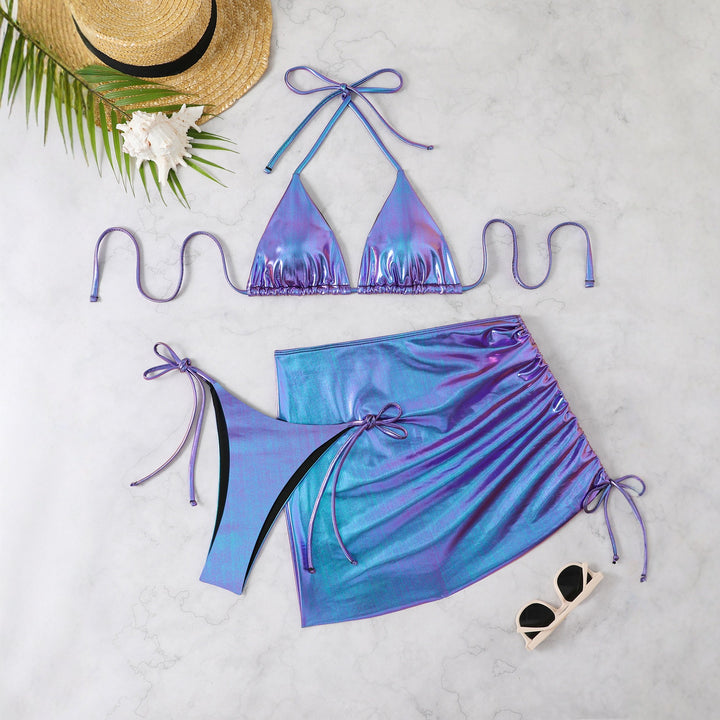 Damen Bikini mit verstellbarem Triangeloberteil und trendiger Raffung Drune