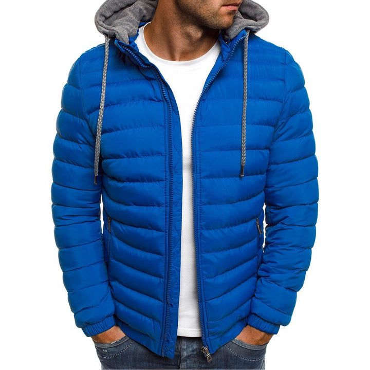 Herren nan ultraleichte Steppjacke mit kontrastkapuze, Thermofüllung und elastischen Bündchen Drune