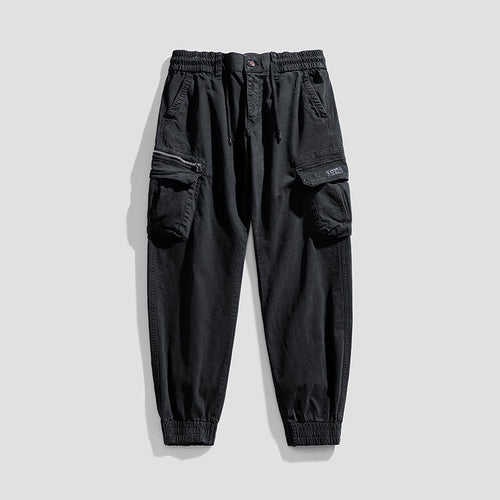 Herren Multifunktionale Cargo-Jogginghose im Urban-Utility-Stil mit elastischem Bund und Klapptaschen Drune