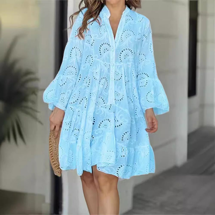 Damen Fließendes Bohemian Sommerkleid Drune