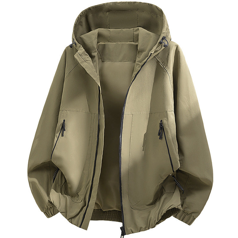 Herren technische Kapuzen-Softshelljacke mit verstellbarer Kapuze und Utility-Taschen Drune