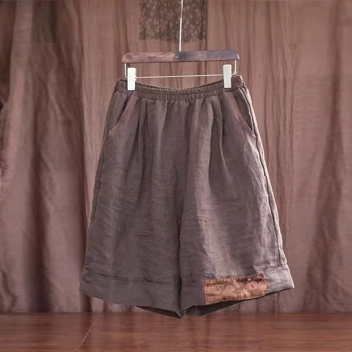 Damen Relaxed Fit Leinen Cargo Shorts mit stilvollen Details Drune
