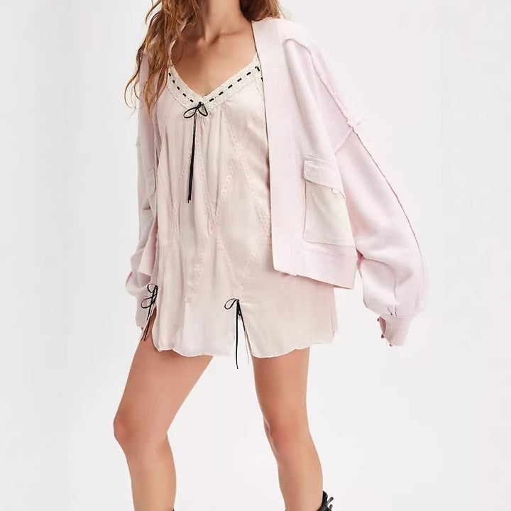 Damen Verspielt Elegante Kurzarm Bluse