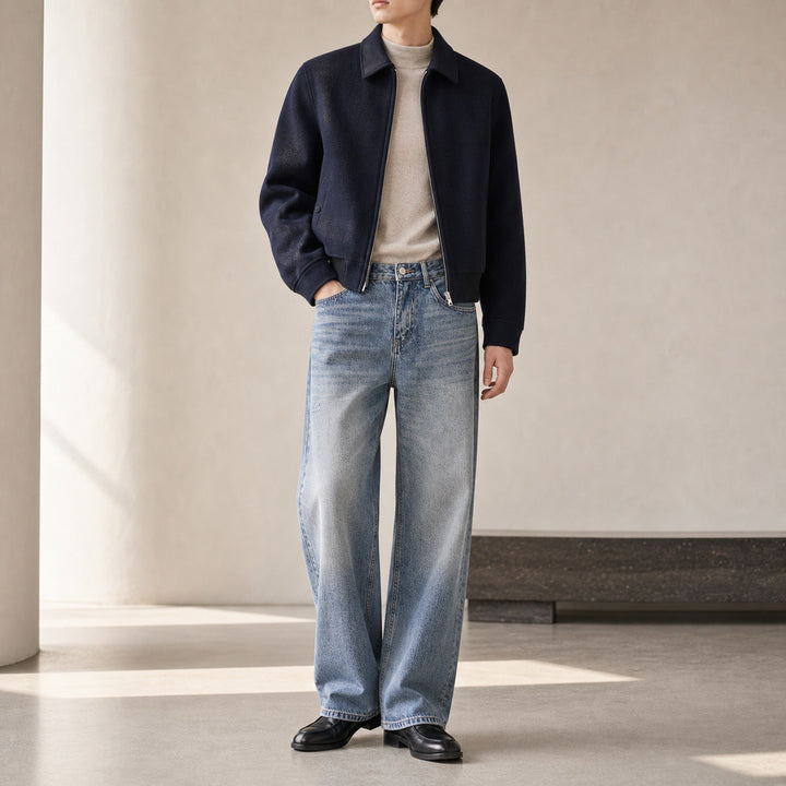 Damen Weite High‑Waist Jeans aus Vintage‑Denim Drune