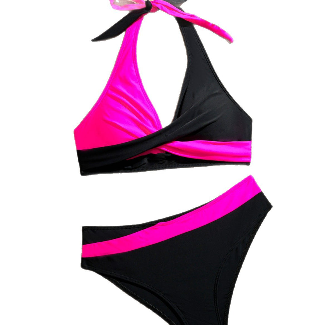 Damen Hochgeschnittenes Bikini-Set mit floralem Oberteil Drune