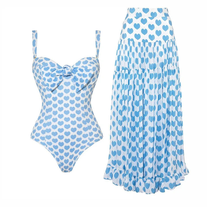 Damen Bikiniset mit Bandeau-Oberteil und Rüschenshorts Drune