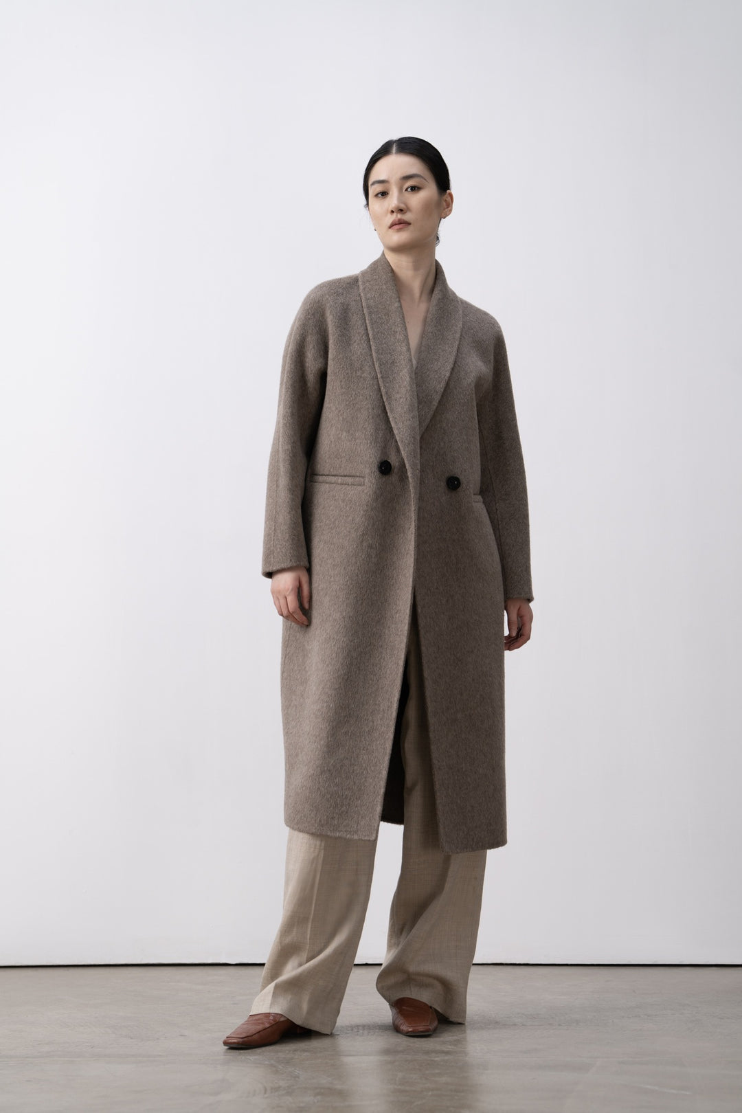 Damen Klassischer Oversized Wollmix Mantel Drune