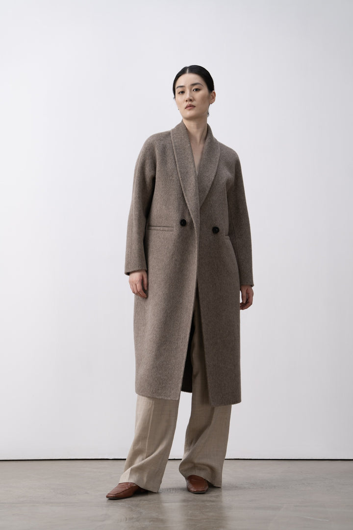 Damen Klassischer Oversized Wollmix Mantel Drune