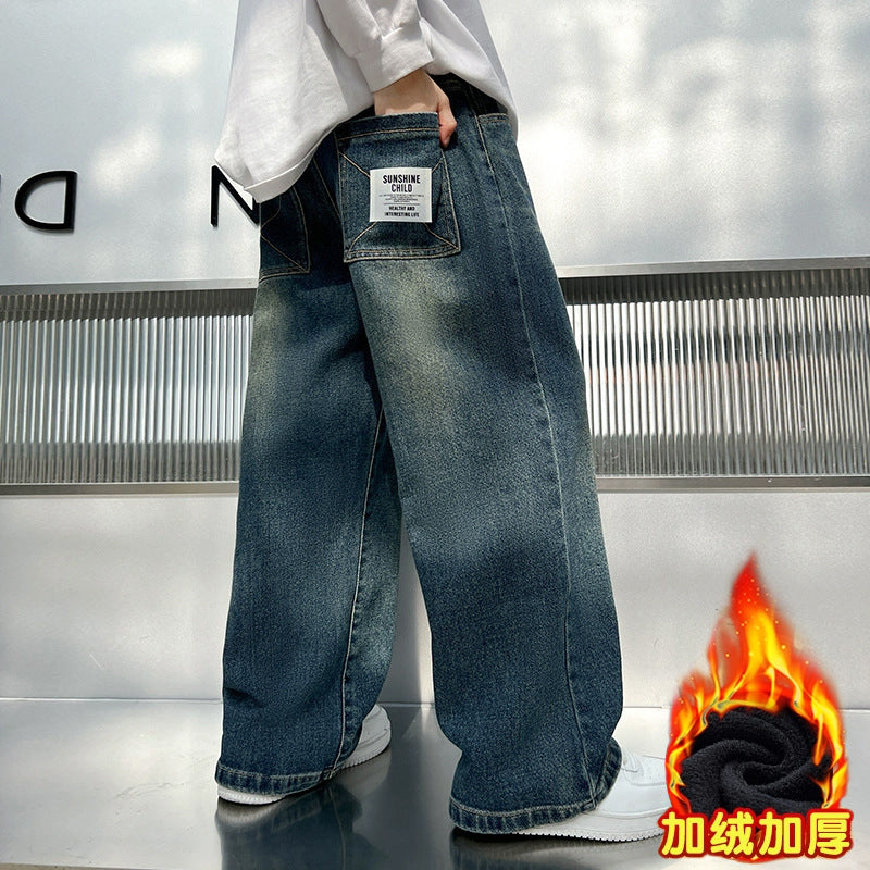 Herren weit geschnittene Denim-Hose Drune