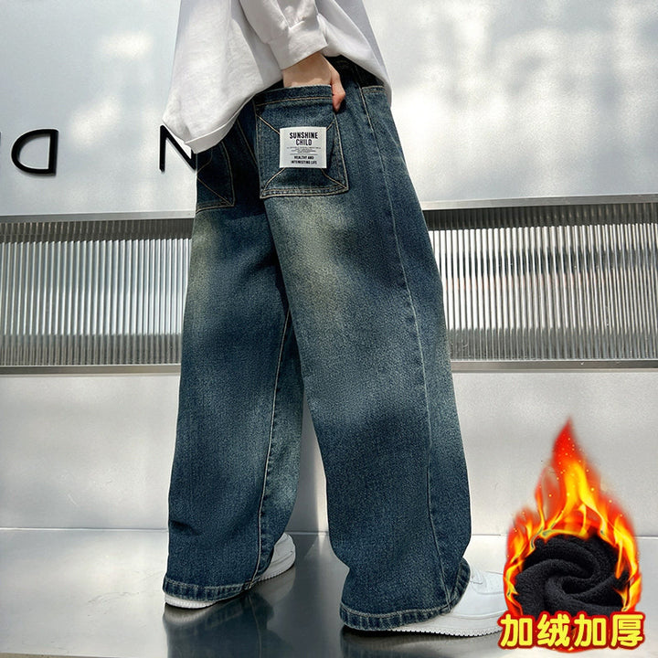 Herren weit geschnittene Denim-Hose Drune