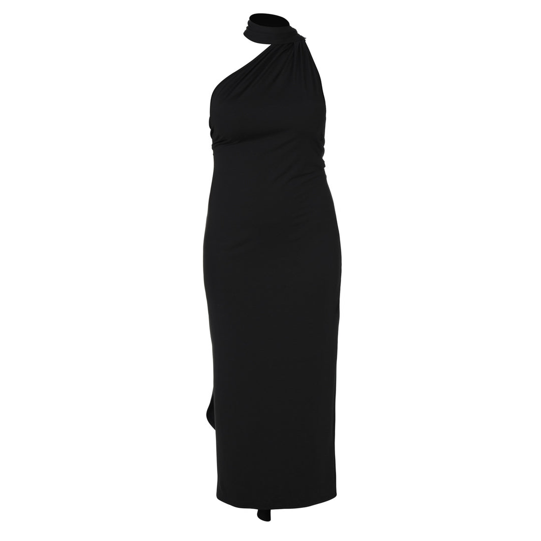 Damen Elegantes One-Shoulder Maxikleid mit figurbetonter Silhouette Drune