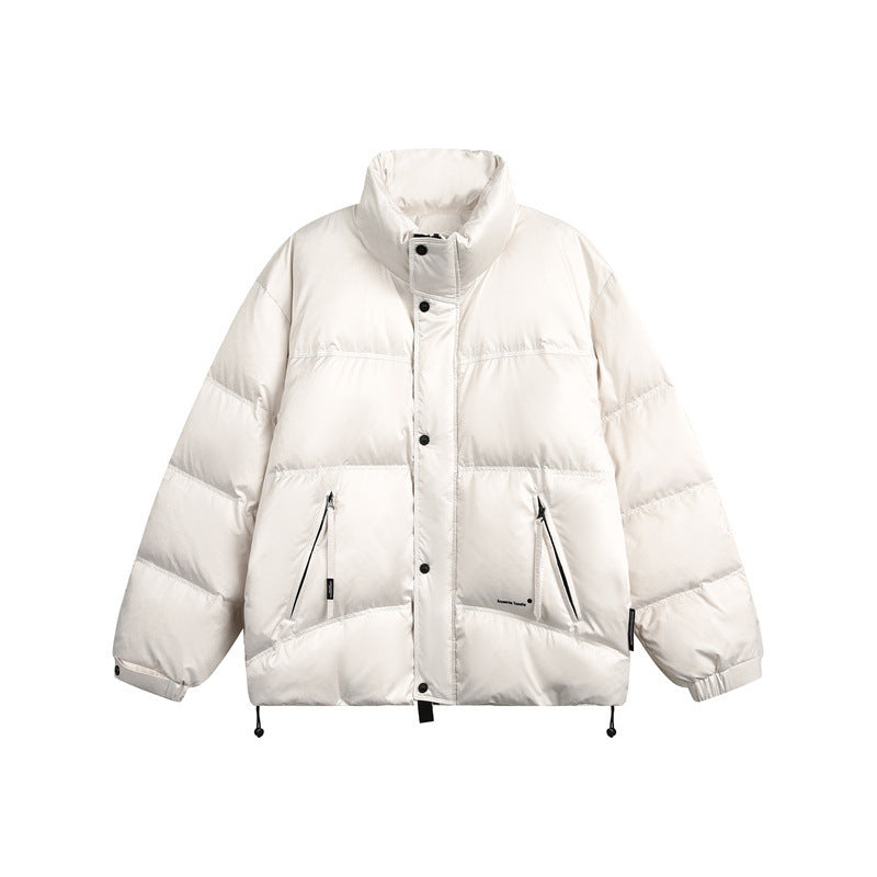 Unisex Kurzgeschnittene wattierte Steppjacke im Boxy-Schnitt mit hohem Stehkragen Drune