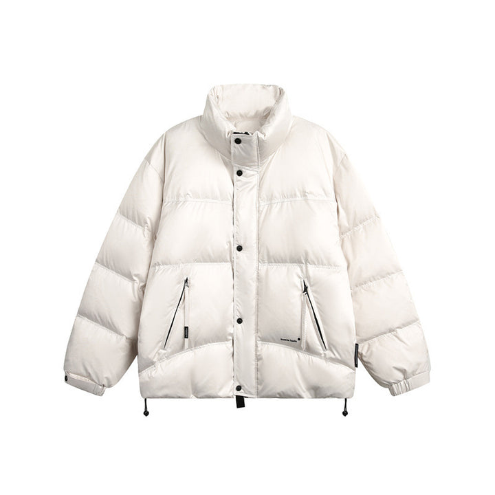 Unisex Kurzgeschnittene wattierte Steppjacke im Boxy-Schnitt mit hohem Stehkragen Drune
