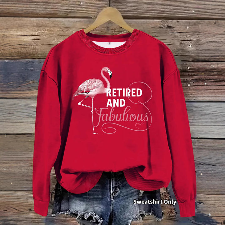 Damen Sweatshirt mit einzigartigem Flamingo-Motiv und inspirierendem Aufdruck Drune