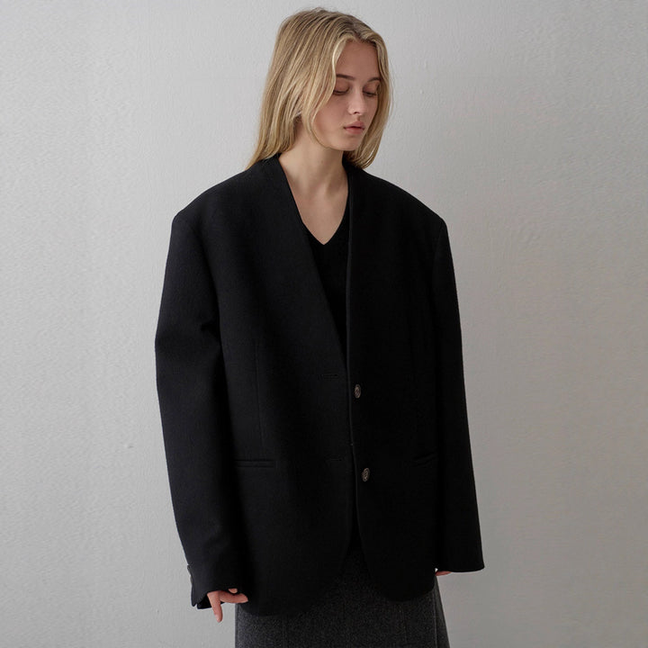 Damen eleganter Strickblazer mit asymmetrischem Schnitt Drune