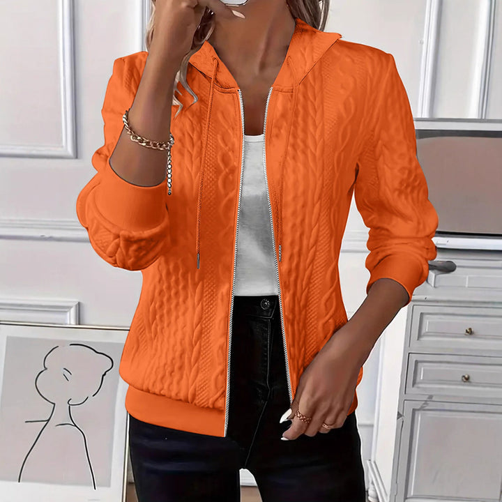 Damen Kapuzenjacke mit strukturierter Strickoptik und elastischen Bündchen Drune