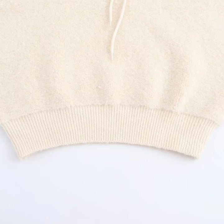 Damen Ärmellose Strickweste mit gesteppter Kapuze und halbem Reißverschluss Drune