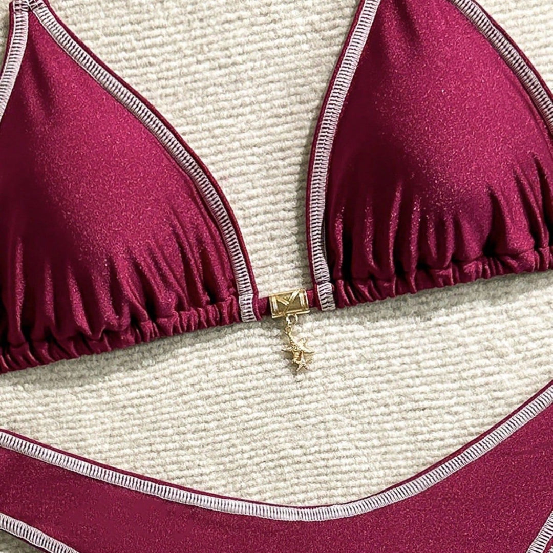 Damen Triangel-Bikini mit feinen Kontrastnähten Drune