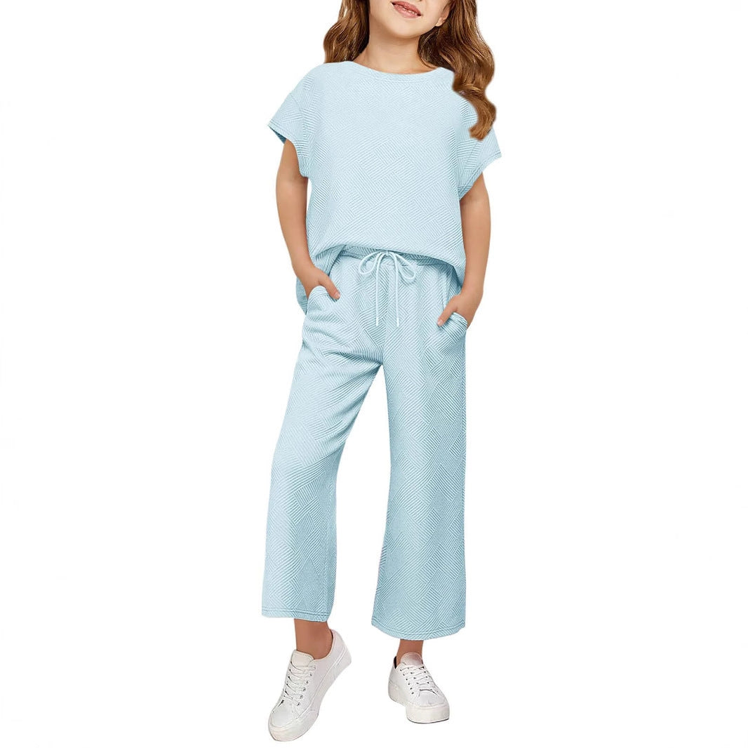 Damen lässiges Schlafanzug-Set mit weitem Oberteil und lockeren Hosen Drune