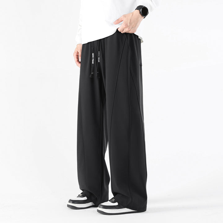 Herren Weite Relaxed-Freizeithose mit Tunnelzug & markanten Teilungsnähten Drune