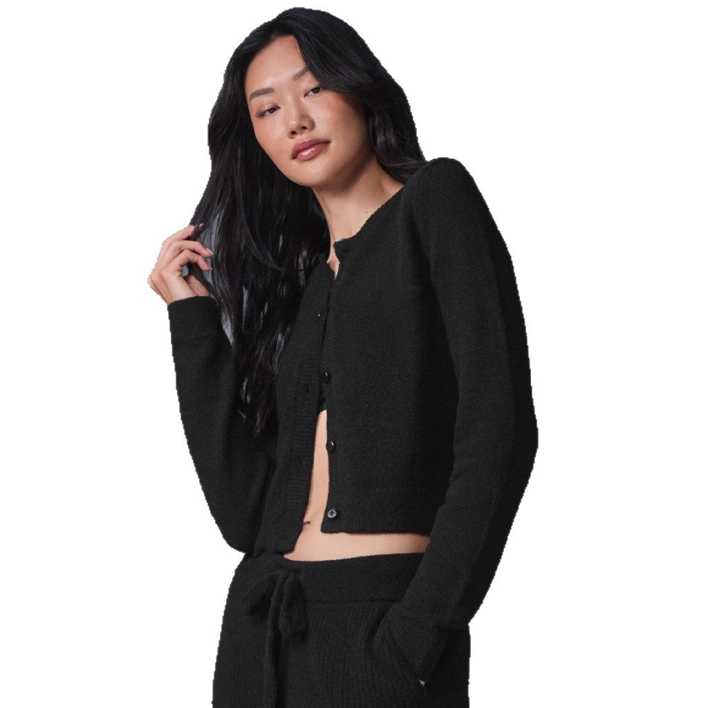 Damen cropped Strickjacke mit praktischem Knopfverschluss und lässigem Design Drune
