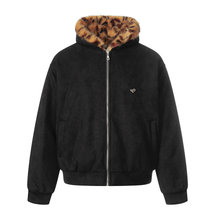 Damen Kuscheliger Samt‑Bomber mit leo‑gefüttertem Kragen und elastischem Saum Drune