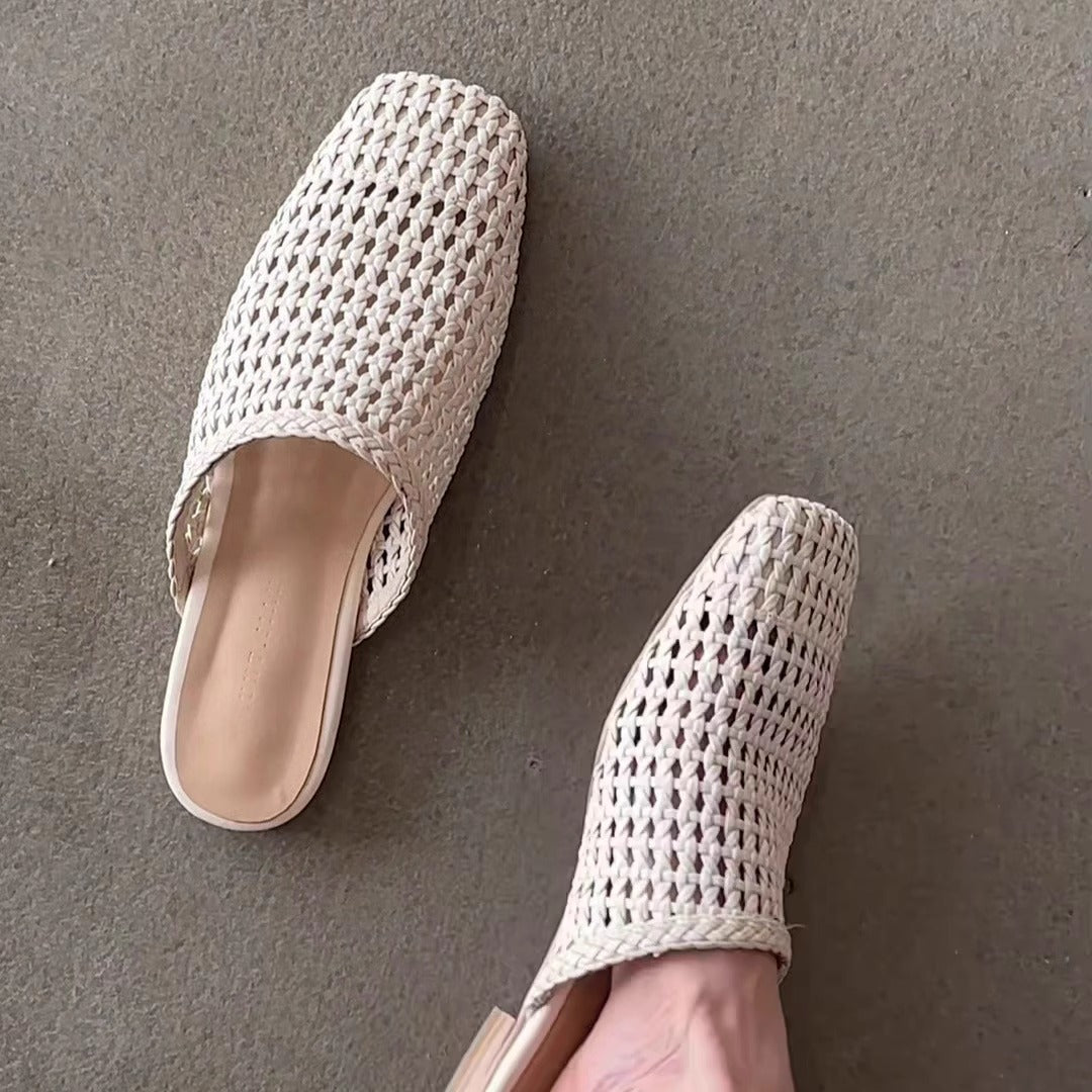 Damen Freizeit-Mules aus geflochtenem Material Drune