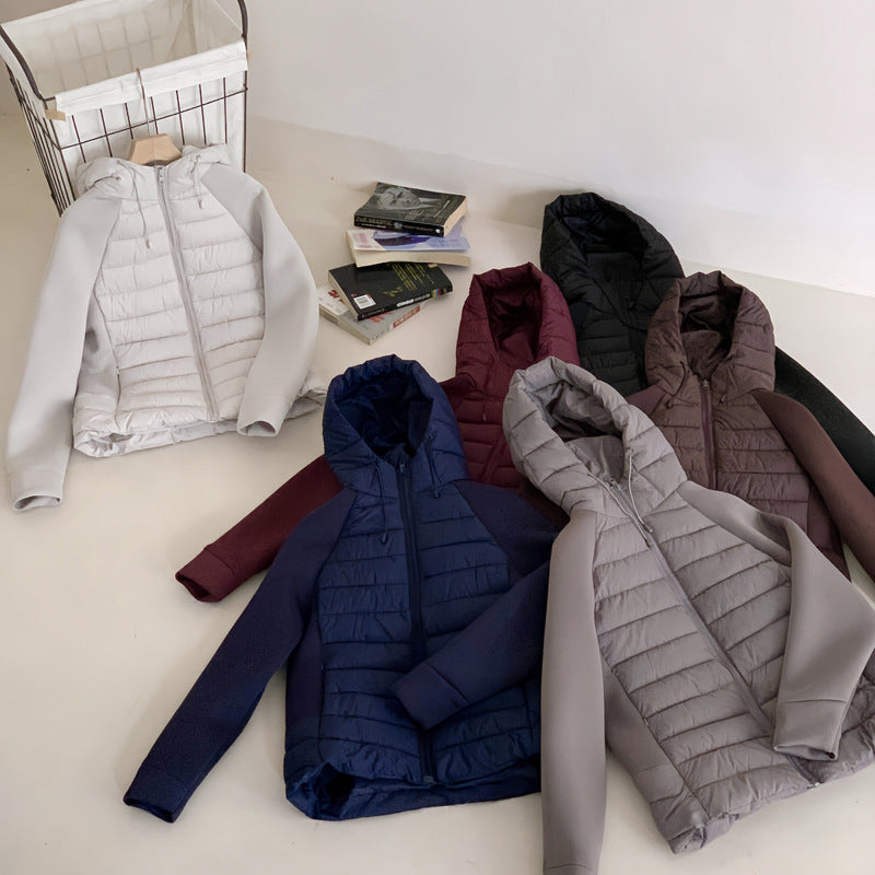 Damen Innovative Hybridjacke mit hohem Kragen und abnehmbarer Kapuze Drune