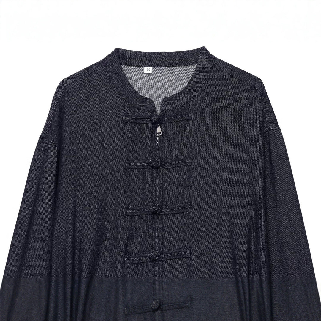 Damen Kurzer Blouson im China‑Stil mit Stehkragen und Zierknoten Drune