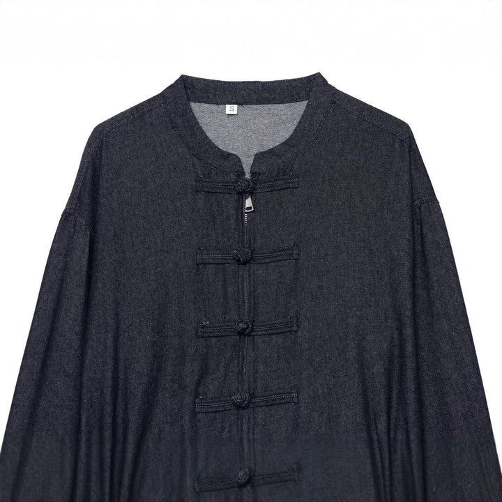 Damen Kurzer Blouson im China‑Stil mit Stehkragen und Zierknoten Drune