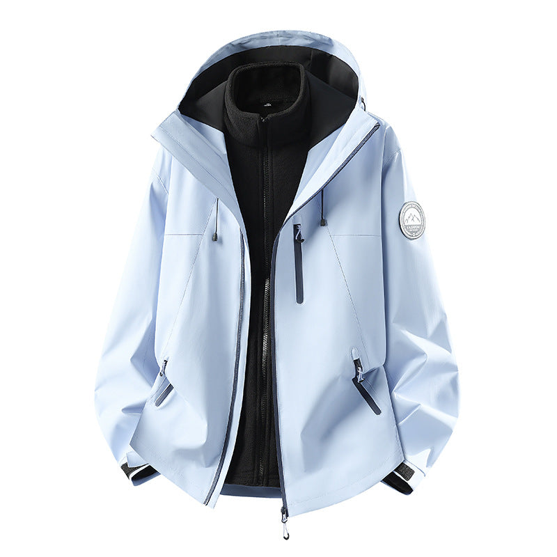 Herren dreiteilige Softshell-Outdoorjacke mit abnehmbarem Fleecefutter und Kapuze Drune