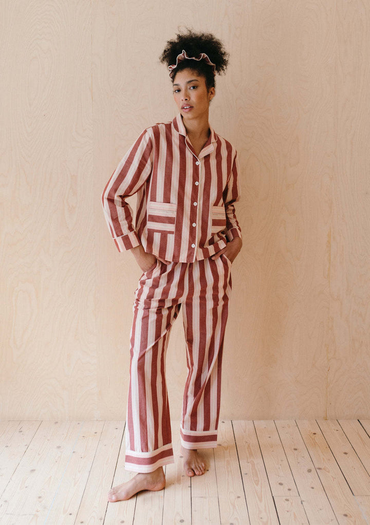 Damen Pyjama-Set mit modischem Streifenmuster Drune