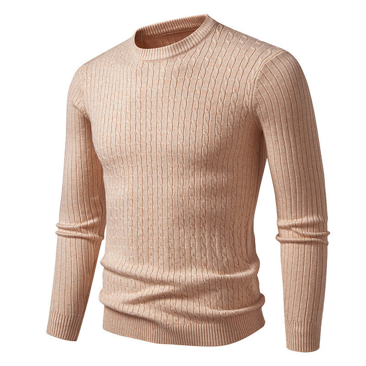 Herren modischer Strickpullover mit strukturiertem Zopfdesign Drune