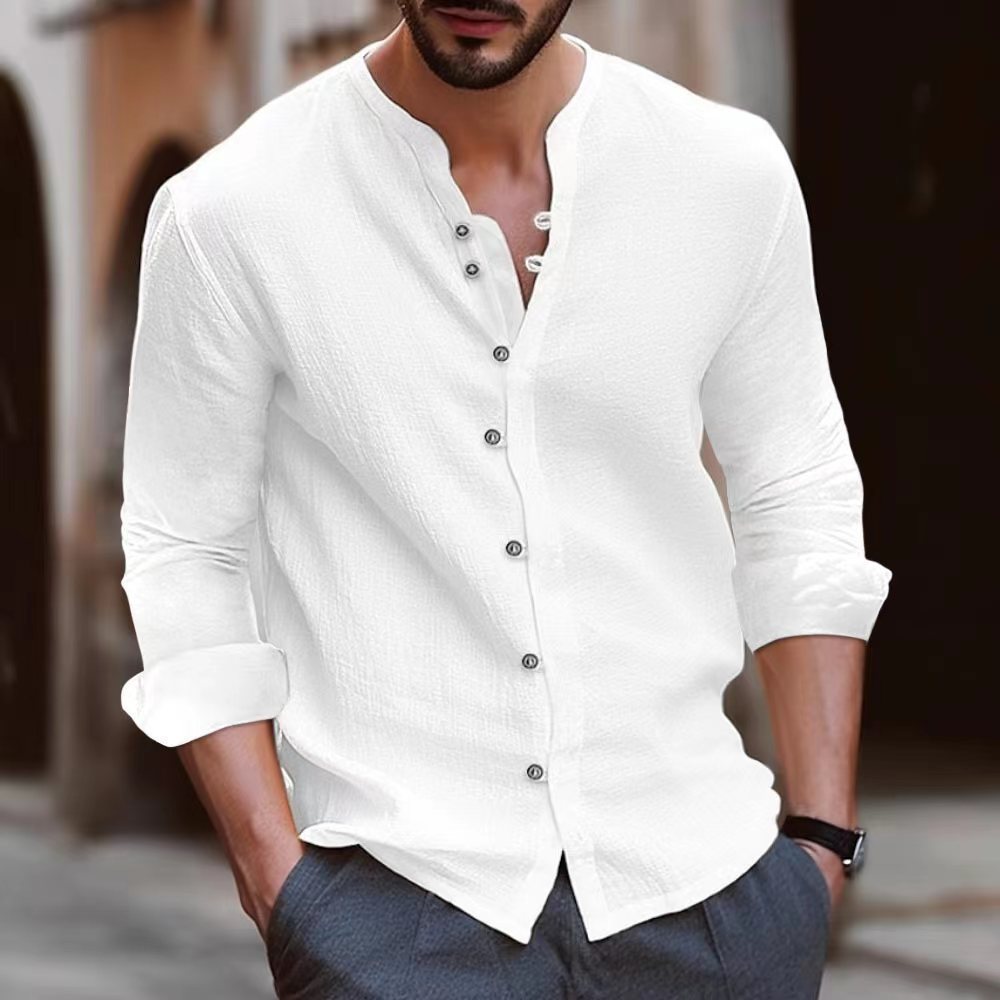 Herren Elegantes Hemd mit Knopfleiste und strukturiertem Design Drune