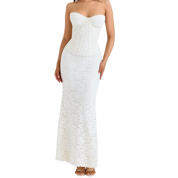 Damen Spitzen-Corsagenkleid Drune