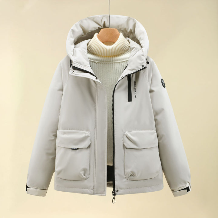 Damen Isolierte Outdoorjacke mit voluminösem Kapuzenkragen und praktischen Taschen Drune