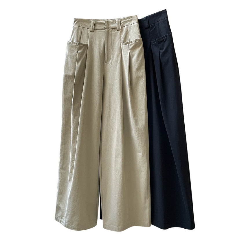 Damen Hochtaillierte weite Bundfalten‑Hose im Ballon‑Baggy‑Stil Drune