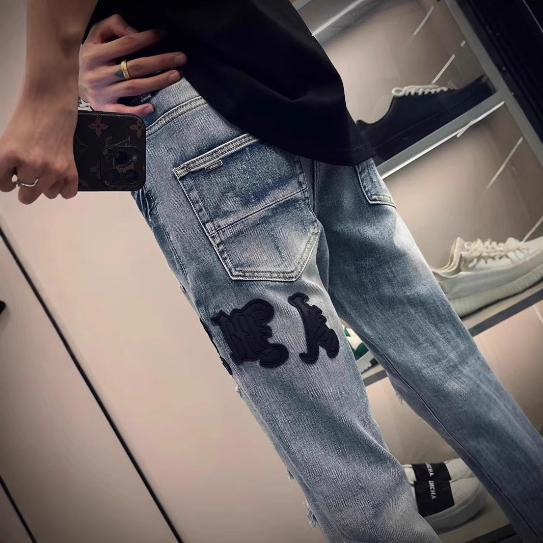Herren Modische Ripped Jeans im Vintage-Stil Drune