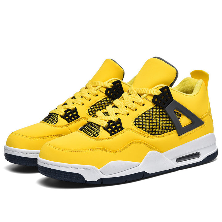 Unisex Mid-Cut Heritage-Basketball-Sneaker mit Mesh-Seiteneinsatz, TPU-Fersendetail und gepolsterter Komfortsohle Drune