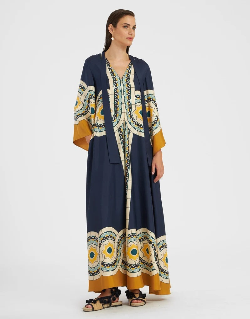 Drune | Bedrucktes Dreiviertelarmkleid