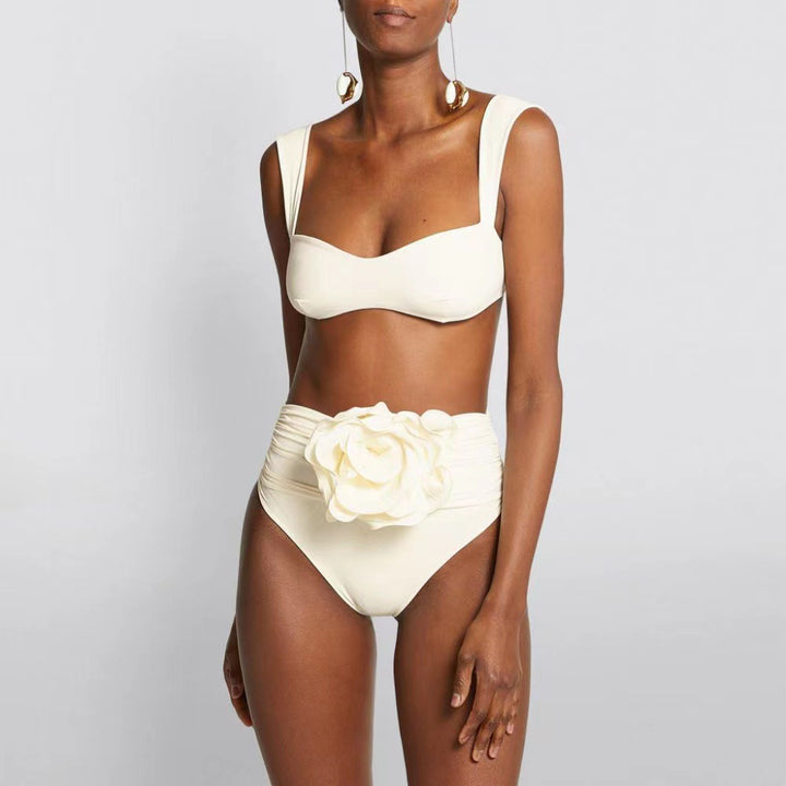 Damen Eleganter Bikiniverschnitt mit floralem Detail Drune