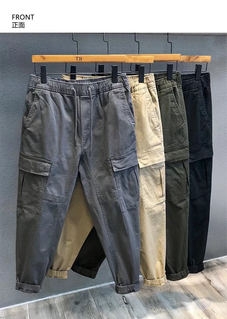 Herren Cargohose im Camouflage-Utility-Stil mit geradem Bein und robustem Canvas Drune