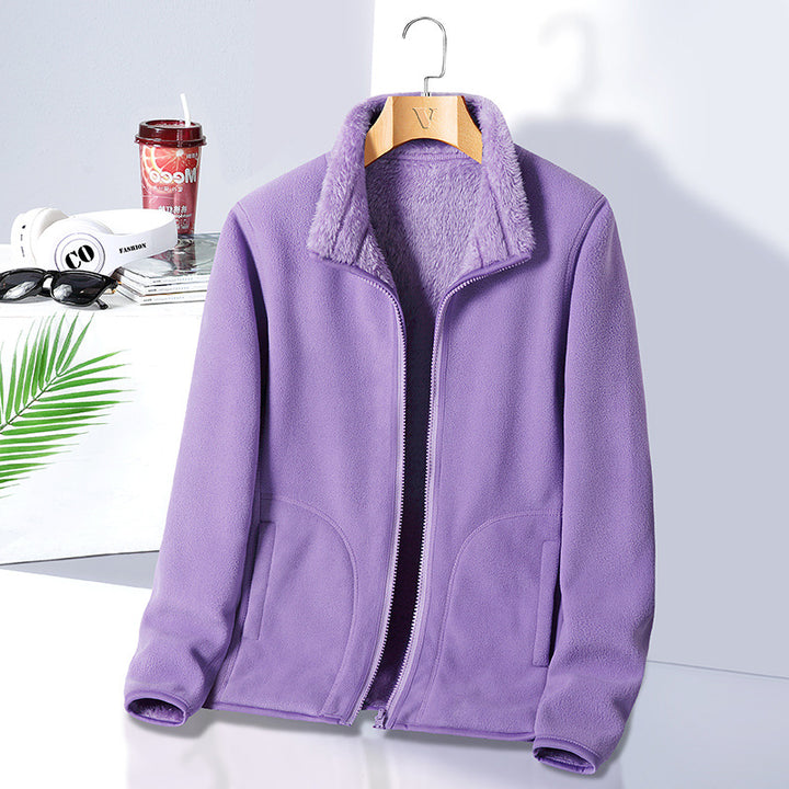 Damen Fleecejacke mit hohem Kragen Drune