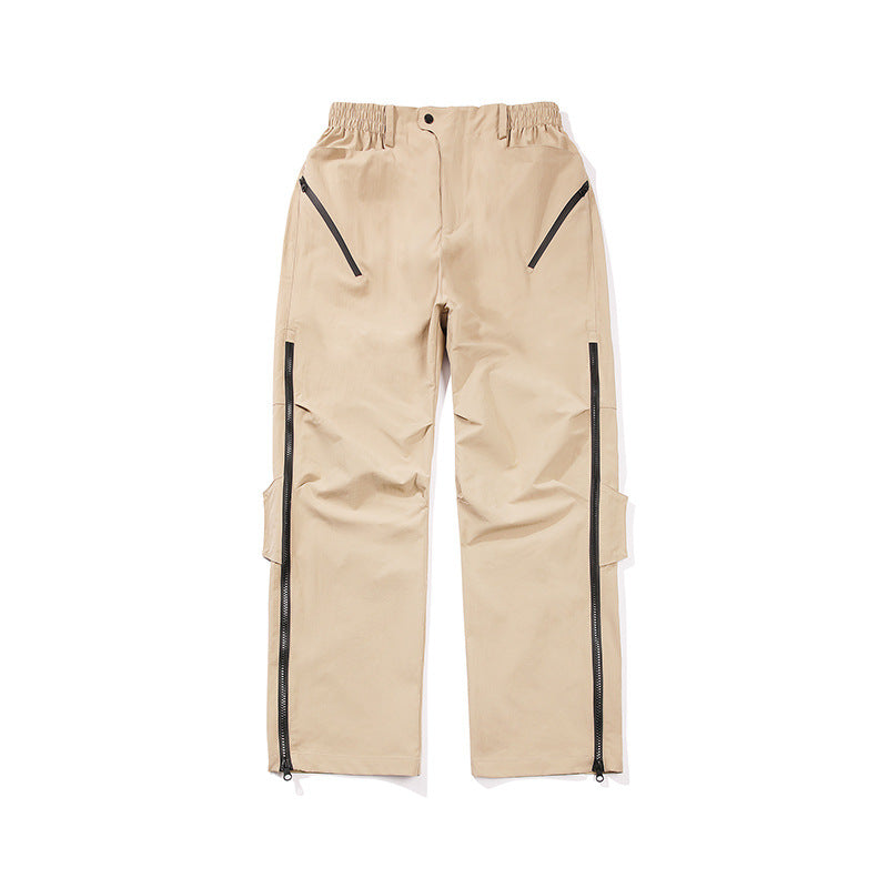 Herren Multifunktionale Tech‑Cargo‑Hose mit seitlichen Zippern, elastischem Bund und taktischen Pattentaschen Drune