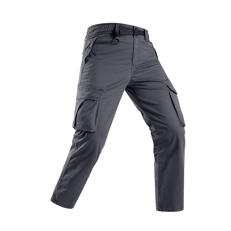 Herren Leichte Stretch-Canvas-Cargohose mit integriertem Webgürtel und Reißverschluss-Taschen Drune