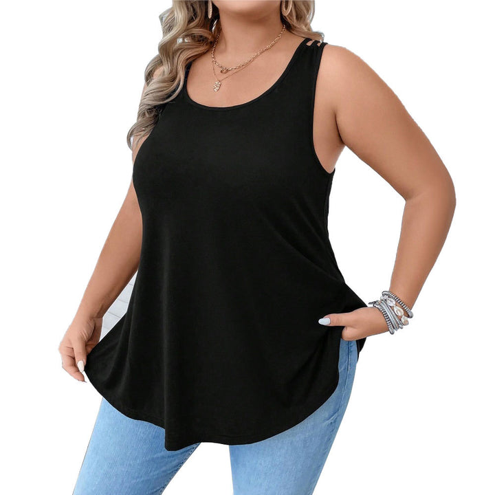 Damen lässiges Tanktop mit dekorativen Trägerdetails und asymmetrischem Saum Drune