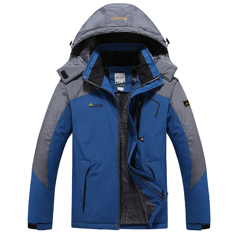 Herren multifunktionale wasserdichte Outdoorjacke mit abnehmbarem Fleece-Innenlayer und verstellbarer Kapuze Drune