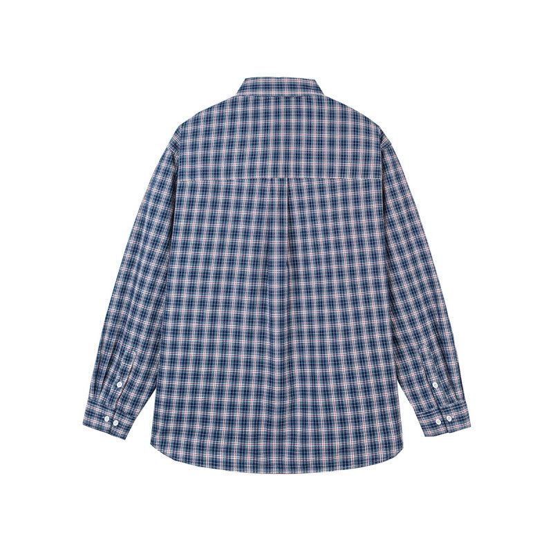 Herren Legeres Karo-Hemd im Overshirt-Stil mit Button-Down-Kragen und abgerundetem Saum Drune