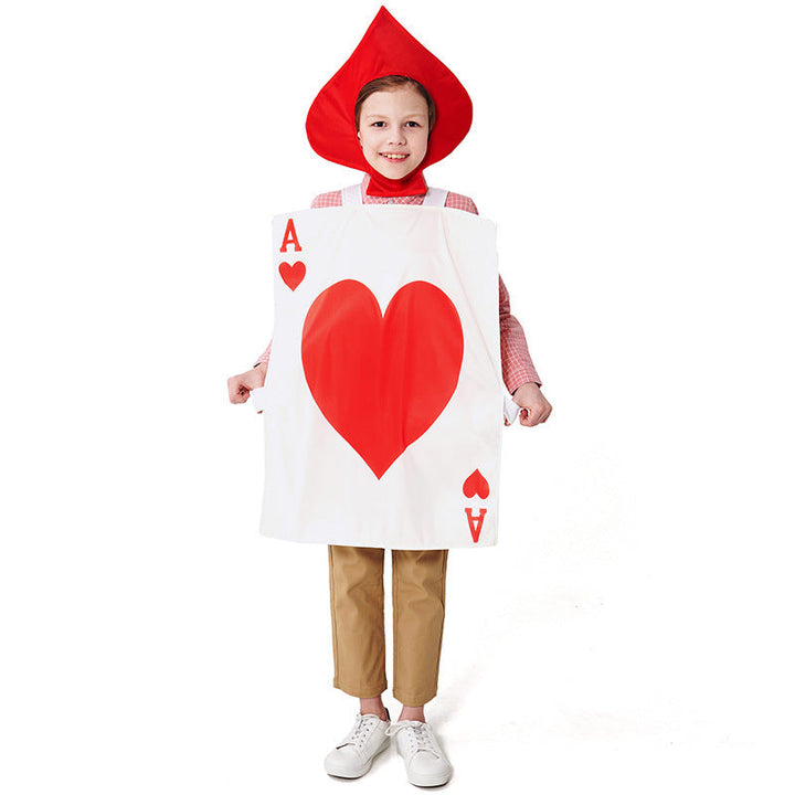 Herren Kostüm als Spielkarte mit Herzmotiv Drune