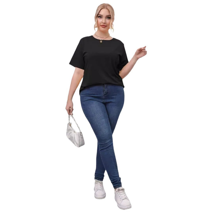 Damen angesagtes T-Shirt mit kreativen Ausschnitten Drune